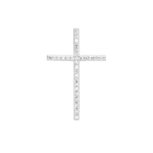 Pingente cruz cravejada em Prata 925 3,6cm
