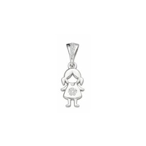 Pingente menina 1,1cm em Prata 925